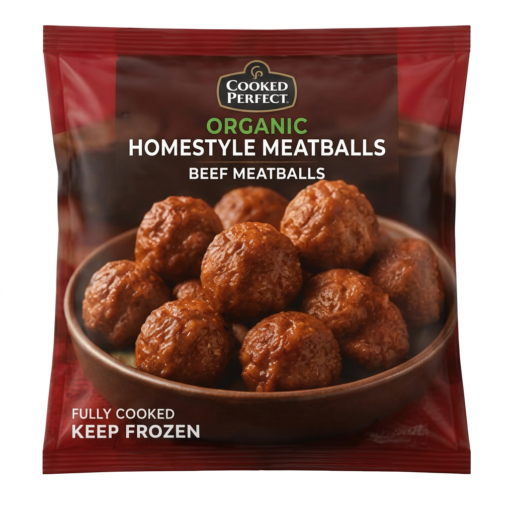 Cooked Perfect Frozen Beef Meatballs